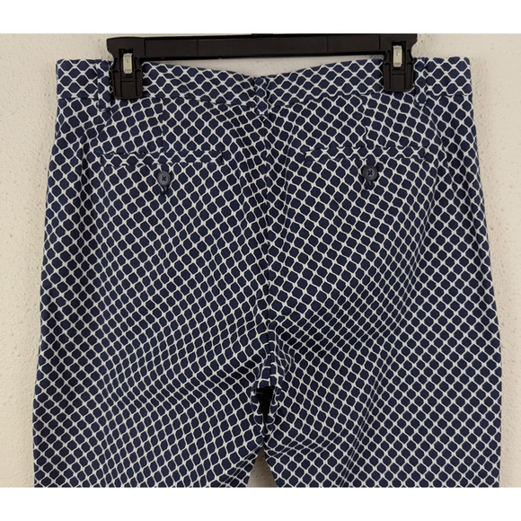 Khakis by Gap sz 8 Slim City Pants white & blue print stretchy 0266 - Picture 5 of 7